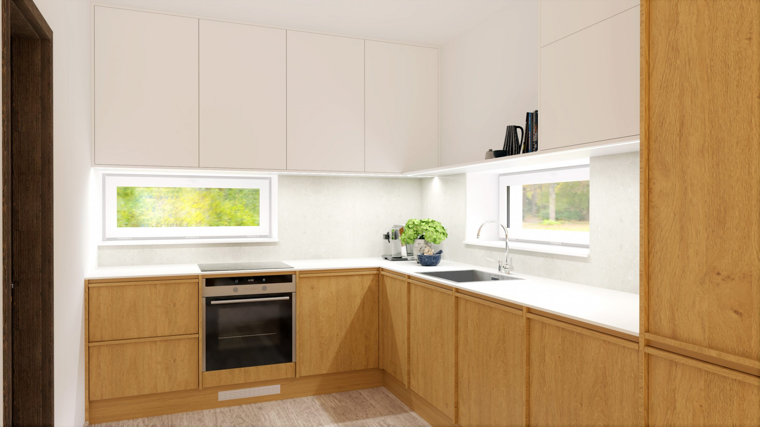 Návrh interiéru obývacej izby a kuchynskej linky na mieru do rodinného domu - Zamarovce